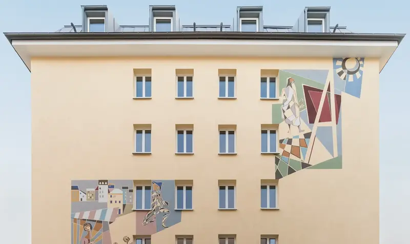 Dickputzsystem auf Mineralwolle für ein MFH in München