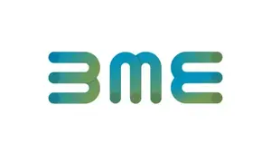 Logo BME Lettre avec dégradé de vert à bleu, lettres arrondies