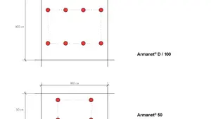 Dessins détaillés pour le montage avec des chevilles Armanet®, Welnet®, Stucanet® et Ziegelrabitz