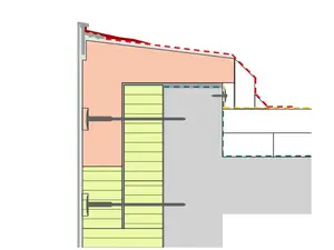 Dessin détaillé de la bordure de toit avec le système RoofEtics
